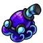 Neon Blue Small Octopus Head Charm