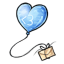 Soaring Blue Heart Balloon