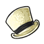 Cream Black Satin Floating Top Hat