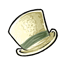 Cream Olive Satin Floating Top Hat