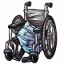 Wheelchair with Shark Blanket