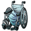 Wheelchair with Snowflake Blanket