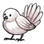 White Fanned Feather Tail
