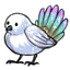 Pastel Fanned Feather Tail