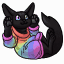 Inspired Black Kitty in a Sweater