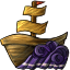 Purple Sailing Ship Fabric