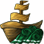 Emerald Sailing Ship Fabric