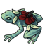 Fancy Frog Red Floral Wreath
