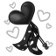 Jet-Black Sparkly Hearts Wand