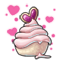 Strawberry Fluffy Heart Cupcake