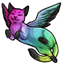 Blacklight Flying Cat Wings