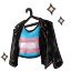 Tough Leather Jacket of Trans Pride V2