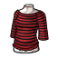 Ruffled Red and Black Striped Shirt