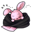 Tired But Deeply Hoppy Bunny Fabric