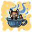 Electric Sky Steaming Cup of Friendly Tea