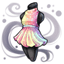 Shimmering Faded Rainbow Dress