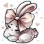 Champagne Lovey Bunny Bow