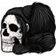 Black Skull Girl Ponytail