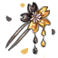 Gold and Steel Sakura Hairpin