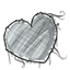 Tattered Gray Denim Heart