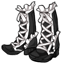 Monochrome Purity Frilly Boots