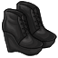 Black Trendy Wedge Boots