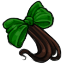 Brown Strands with Emerald Rockabilly Bow