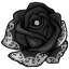 Black and Silver Imprinted Rose of True Love