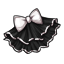 Silver Lined Black Frilled Fabric