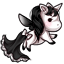 Black Unicorn Frilled Dress