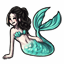 Ebony Mermaid Ponytail