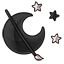 Balanced Chibi Moon and Star Tattoo