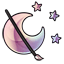 Aurora Chibi Moon and Star Tattoo