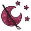 Sparkly Chibi Moon and Star Tattoo