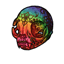 Decorated Rainbow Feline Skull