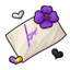 Violet Letter Nonchalant Heart Eyes