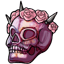Carnation Crowned Crystal Skull