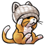 White Cat-Napped Beanie