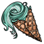 Mint and Cream Swirl Cone