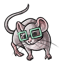 Mint Mousey Square Glasses