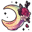 Shy Smile Crescent Moon Wreath