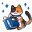 Calico Kitty Cat with a Giftbox Companion