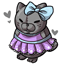 Bowed Lavender Plump Kitty Doll Dress