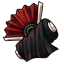 Bolted Crimson Edged Fan
