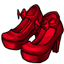 Crimson Bow Heels