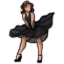 Black Flowy Diva Skirt
