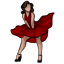 Red Flowy Diva Skirt