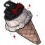 Delicious Licorice Ice Cream Cone With Bow