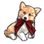 Crimson Corgi Ribbon