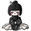 Monochrome Ruffled Kimono Doll